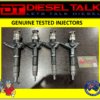 16600-EB70A GENUINE USED TESTED NISSAN NAVARA YD25 DIESEL INJECTOR SET. SET OF 4 INJECTORS WITH WASHERS. SUIT THAILAND BUILD - Image 2